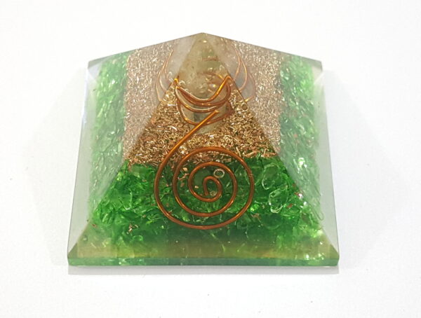 Peridot Orgone Energy 50mm Pyramid EMF Protection Reiki Chakra Meditation - Image 7