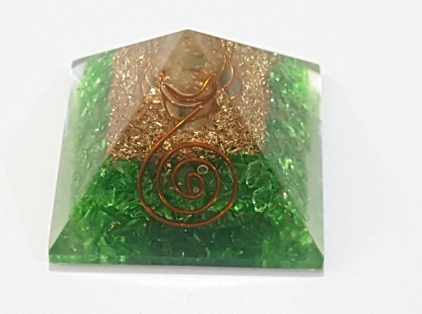 Peridot Orgone Energy 50mm Pyramid EMF Protection Reiki Chakra Meditation - Image 6