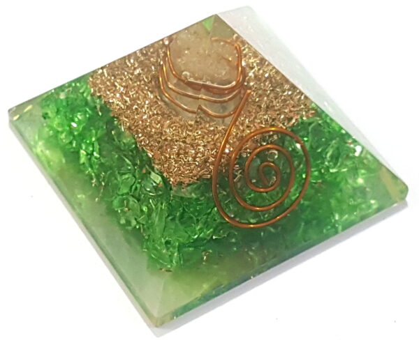 Peridot Orgone Energy 50mm Pyramid EMF Protection Reiki Chakra Meditation - Image 5