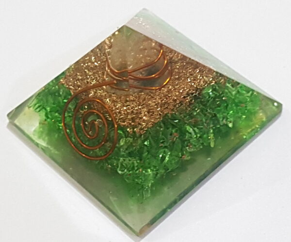 Peridot Orgone Energy 50mm Pyramid EMF Protection Reiki Chakra Meditation - Image 4