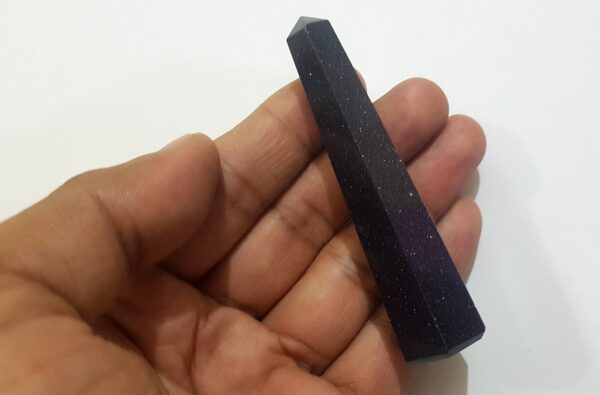 Blue Goldstone Reiki Wand Beautiful Sparkling Stone Wand Healing, Panic Massage, Aura Energy Generator, Meditation, Peace Wealth Attractor - Image 7