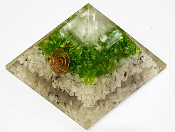 Reiki crystal orgonite peridot selenite Rainbow moonstone pyramid chakra orgone - Image 4