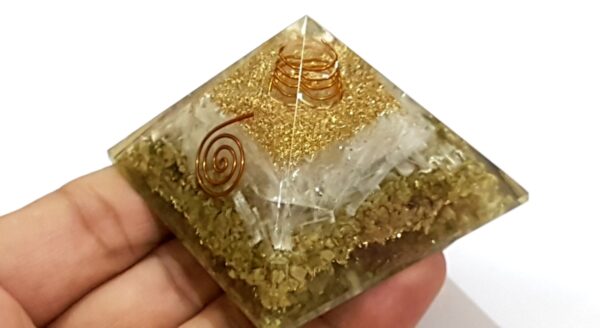 Serpentine Selenite Orgone Pyramid Reiki EMF Protection Pyramid,Reiki Chakras Aura Energy - Image 4