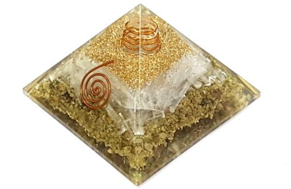 Serpentine Selenite Orgone Pyramid Reiki EMF Protection Pyramid,Reiki Chakras Aura Energy - Image 3