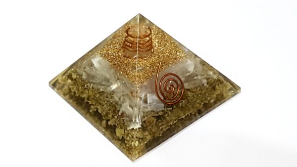 Serpentine Selenite Orgone Pyramid Reiki EMF Protection Pyramid,Reiki Chakras Aura Energy - Image 2