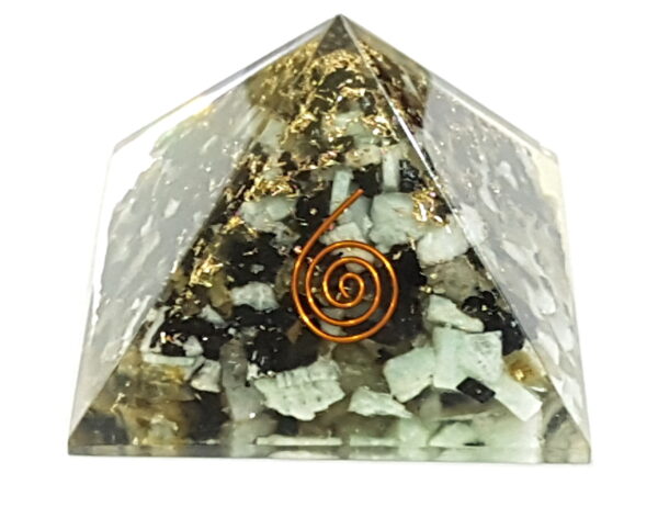 Shungite Tourmaline Labradorite Green Aventurine Orgone Pyramid combination pyramid