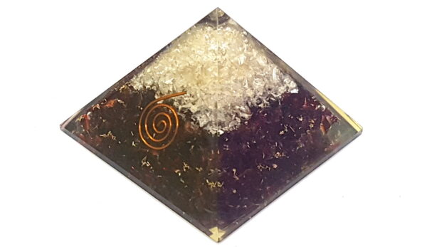Garnet & Crystal Healing Combination Orgone Pyramid Reiki Crystal EMF Protection Pyramid, 50mm Crystal Orgone Pyramid - Image 3
