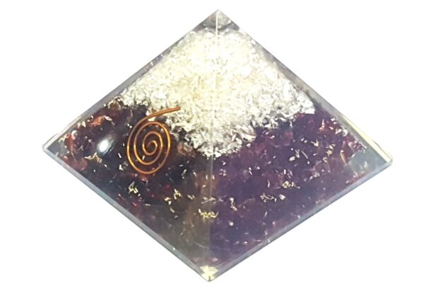 Garnet & Crystal Healing Combination Orgone Pyramid Reiki Crystal EMF Protection Pyramid, 50mm Crystal Orgone Pyramid - Image 8