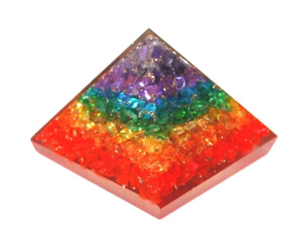 7 Chakra Layered Orgone Big Pyramid Florescent Color - Image 2