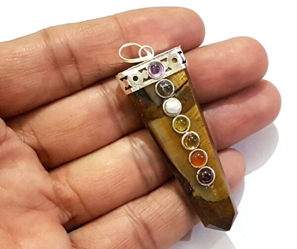 50 Natural Stones Pendant 7 Chakra Pendant Healing Crystal Reiki - Image 16