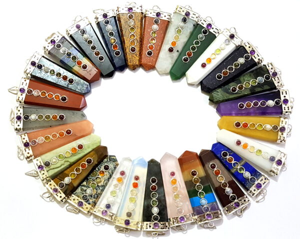 50 Natural Stones Pendant 7 Chakra Pendant Healing Crystal Reiki