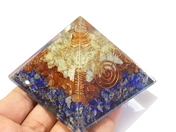 Lapis Lazuli,Carnelian & Green Aventurine Super Combination Orgone powerful Energy Luck Booster Charm Prosperity Pyramid Reiki Copper Orgone - Image 5