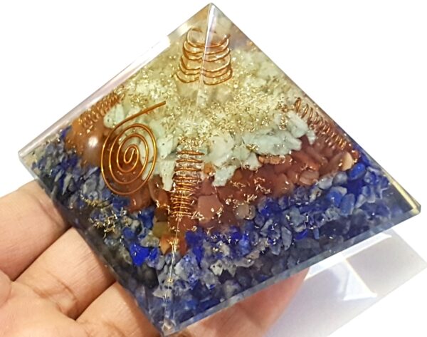 Lapis Lazuli,Carnelian & Green Aventurine Super Combination Orgone powerful Energy Luck Booster Charm Prosperity Pyramid Reiki Copper Orgone - Image 3
