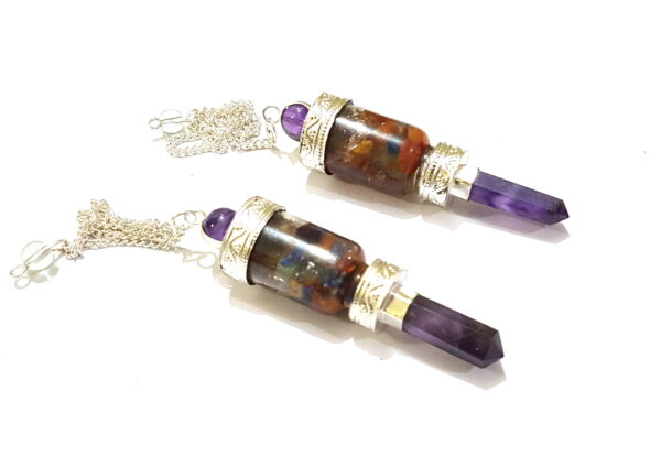 7 chakra amethyst point amethyst sphere chakra stone bottle pendulum - Image 2
