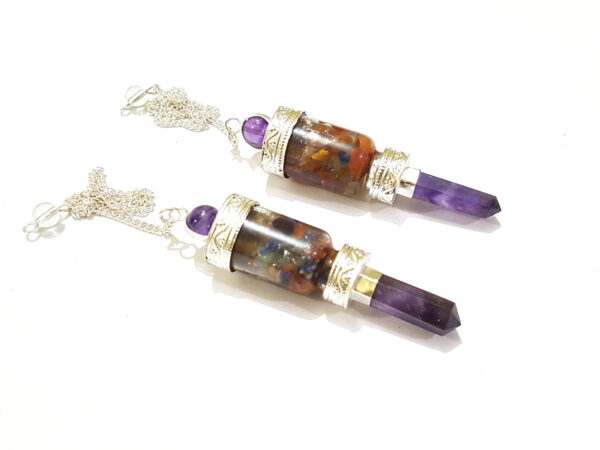 7 chakra amethyst point amethyst sphere chakra stone bottle pendulum - Image 4