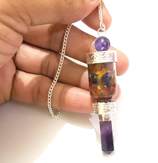 7 chakra amethyst point amethyst sphere chakra stone bottle pendulum - Image 6