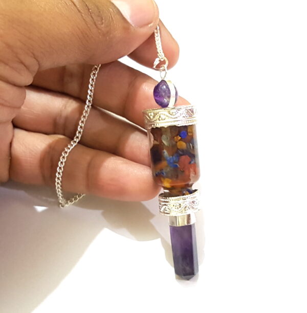 7 chakra amethyst point amethyst sphere chakra stone bottle pendulum - Image 7