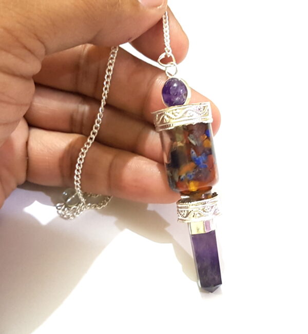 7 chakra amethyst point amethyst sphere chakra stone bottle pendulum - Image 8