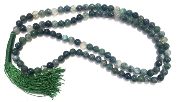 Natural Moss Agate Japa Mala 109  beads mala - Image 4
