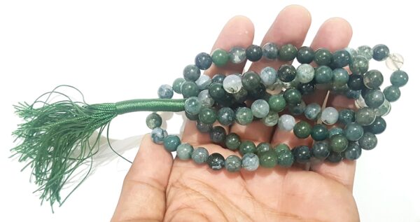 Natural Moss Agate Japa Mala 109  beads mala - Image 3