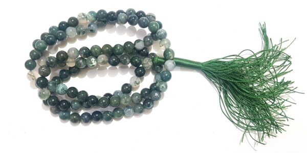 Natural Moss Agate Japa Mala 109  beads mala