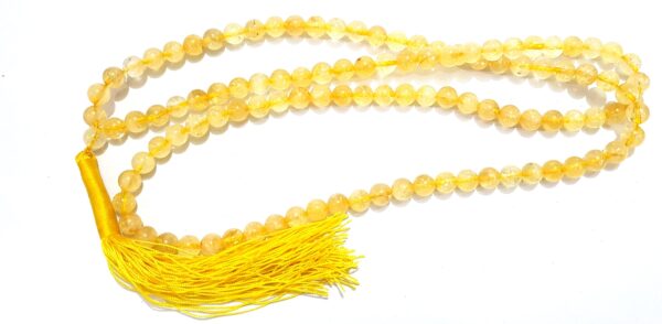 Natural Stone Citrine Japa Mala 109 Beads Reiki Chakra Prayer Maala - Image 5
