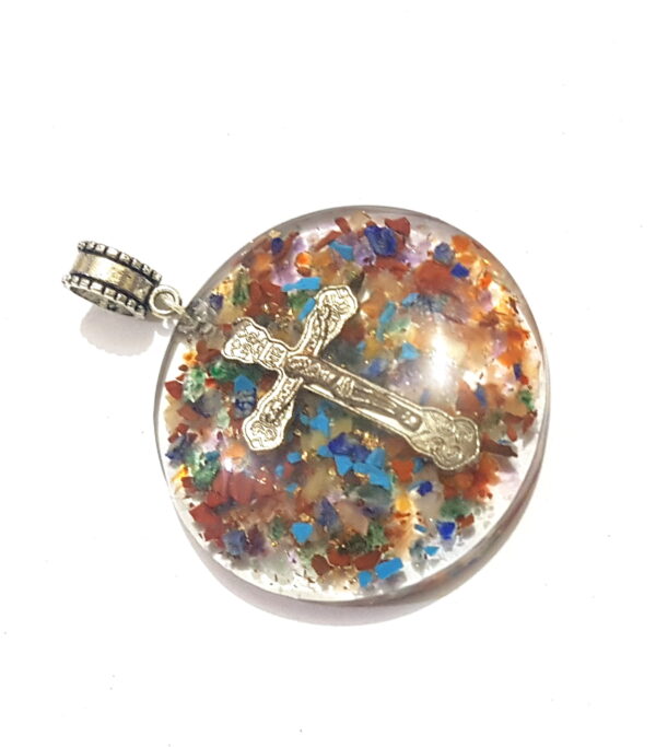 Jesus Christ Orgone 7 Chakra Pendant Real Stones and Jesus Christ Symbol Pendant - Image 6
