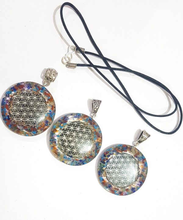 Chakra Energy Flower Of Life Crystal Healing Reiki Orgone Pendant, 1X chakra Pendant - Image 3