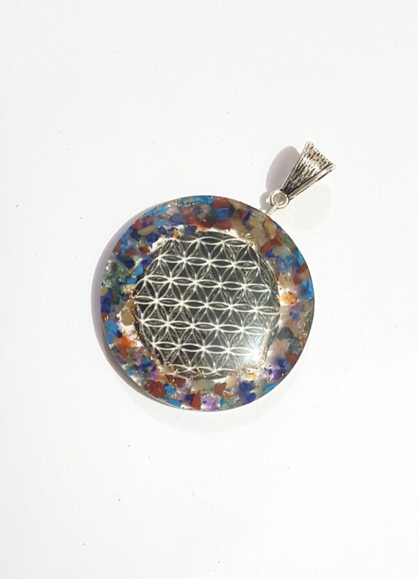 Chakra Energy Flower Of Life Crystal Healing Reiki Orgone Pendant, 1X chakra Pendant - Image 4