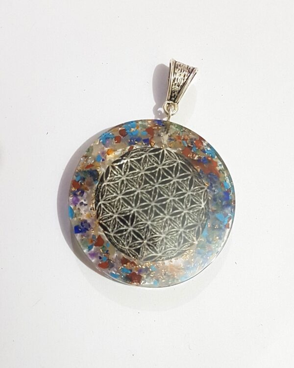 Chakra Energy Flower Of Life Crystal Healing Reiki Orgone Pendant, 1X chakra Pendant - Image 5