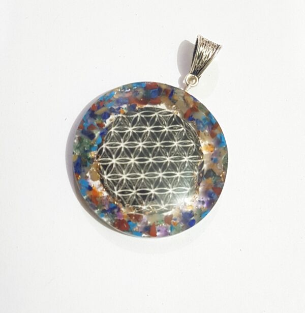 Chakra Energy Flower Of Life Crystal Healing Reiki Orgone Pendant, 1X chakra Pendant - Image 6