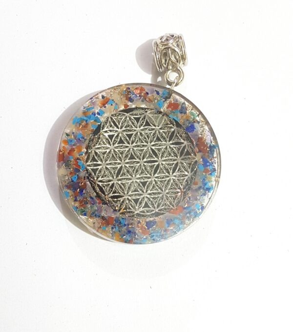 Chakra Energy Flower Of Life Crystal Healing Reiki Orgone Pendant, 1X chakra Pendant - Image 10