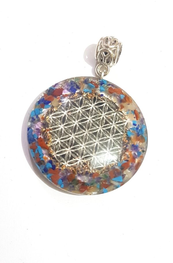 Chakra Energy Flower Of Life Crystal Healing Reiki Orgone Pendant, 1X chakra Pendant - Image 11