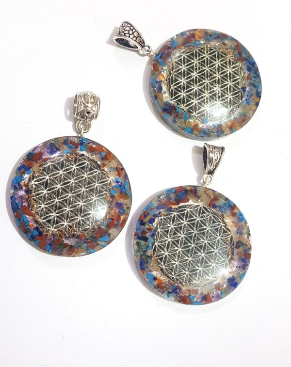 Chakra Energy Flower Of Life Crystal Healing Reiki Orgone Pendant, 1X chakra Pendant - Image 12