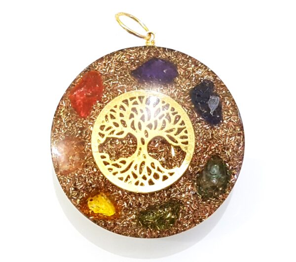 Tree of Life Chakra Chips Orgone Pendant Reiki Crystal Healing Metaphysical Pendant, Healing Chakra Crystal Pendant Cord, Beautiful Gift - Image 5