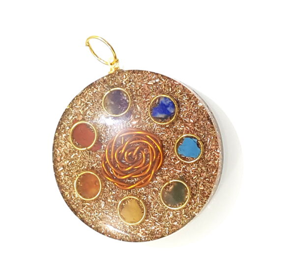 Orgone 7 Chakra Pendant, amethyst,lapislazuli,turquoise,green aventurine,yellow aventurine,carnelian, jasper, 2 way protection pendant - Image 7