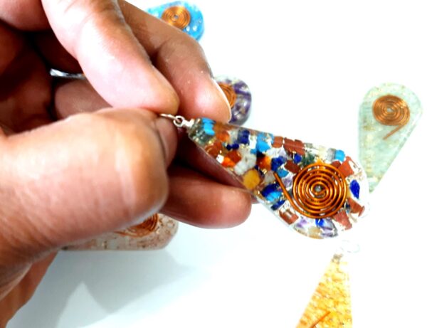 EMF Protection Tesla Powerful Reiki Coil Orgone Pendant, FREE 10 CORDS Super Protection Orgone Pendant-Natural Stones Lot of 10 - Image 10