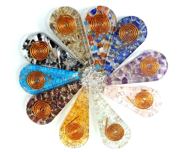 EMF Protection Tesla Powerful Reiki Coil Orgone Pendant, FREE 10 CORDS Super Protection Orgone Pendant-Natural Stones Lot of 10 - Image 15