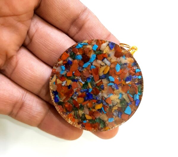 7 Chakra Metatron Cube EMF Protection 5G Protection Orgone 7 Chakra Pendant, Cord Velvet Pouch, Healing Metaphysical 7 Chakra Pendant - Image 6