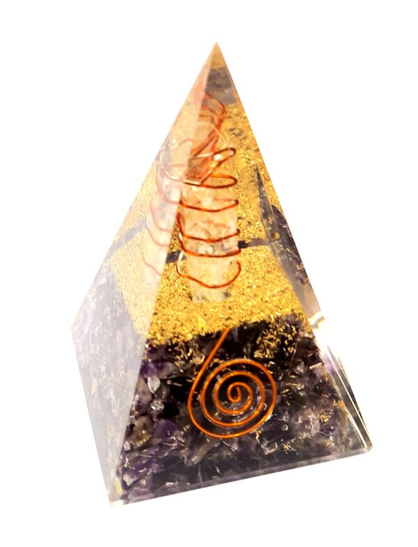 Big Natural Amethyst Orgone Pyramid, Reiki Crystal Chakra Stone, natural crystal point, 5G Protection Pyramid, EMF Protection Chakra Stone - Image 5