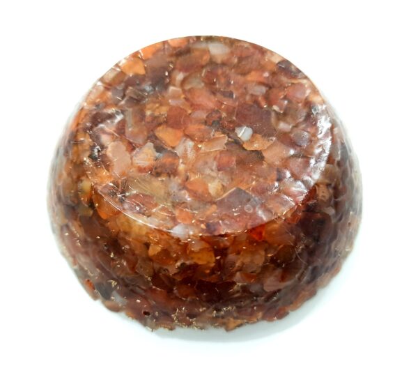 Candle Holder New Orgone Healing Crystal Carnelian Chips Chakra Orgone Candle Light Holder, Aura Energy Light Love Emits Positive Vibes - Image 5