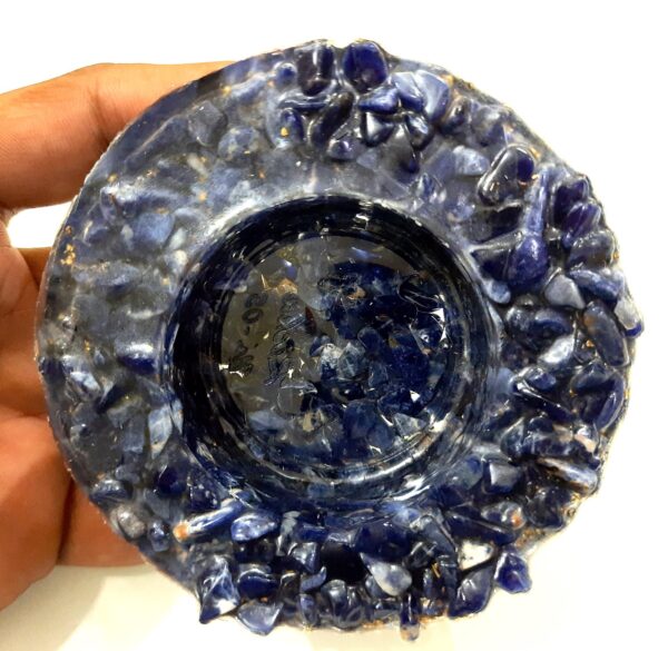 Natural Stone Lapis Lazuli Candle Orgone Healing Crystal Energy, Votive , tealight candle holder - Image 6