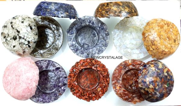 Crystal Candle Holder Beautiful Tealight & Votive Candle Holders, Orgone Candle Holders, Red Jasper Stone - Image 8