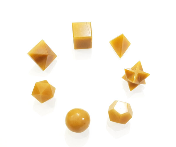 Yellow Aventurine 7 Different Shape Geometry Set Reiki Crystals Healing Meditation Set Aura Cleansing Crystals