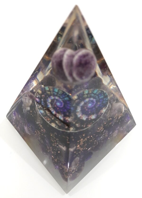 Agate crystal Nubian orgonite Pyramid Amethyst Floating Sphere Pyramid - Image 3