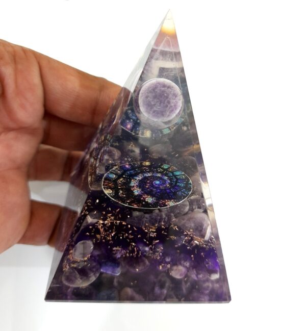 Agate crystal Nubian orgonite Pyramid Amethyst Floating Sphere Pyramid - Image 4