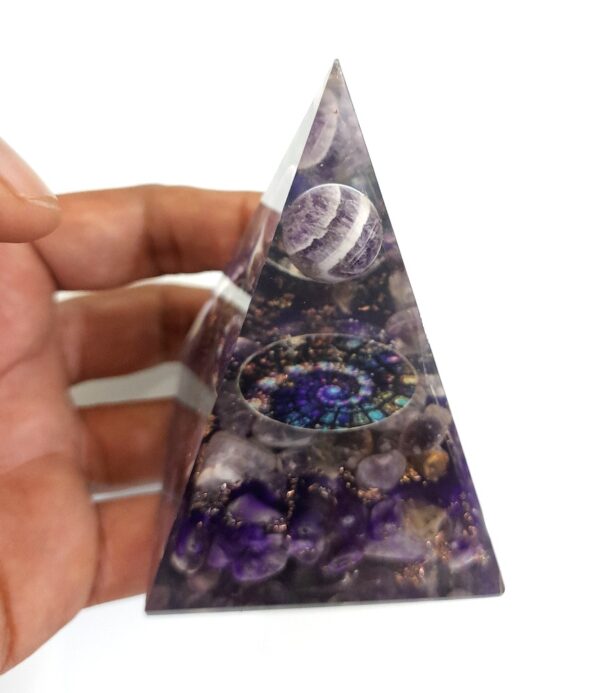 Agate crystal Nubian orgonite Pyramid Amethyst Floating Sphere Pyramid - Image 5