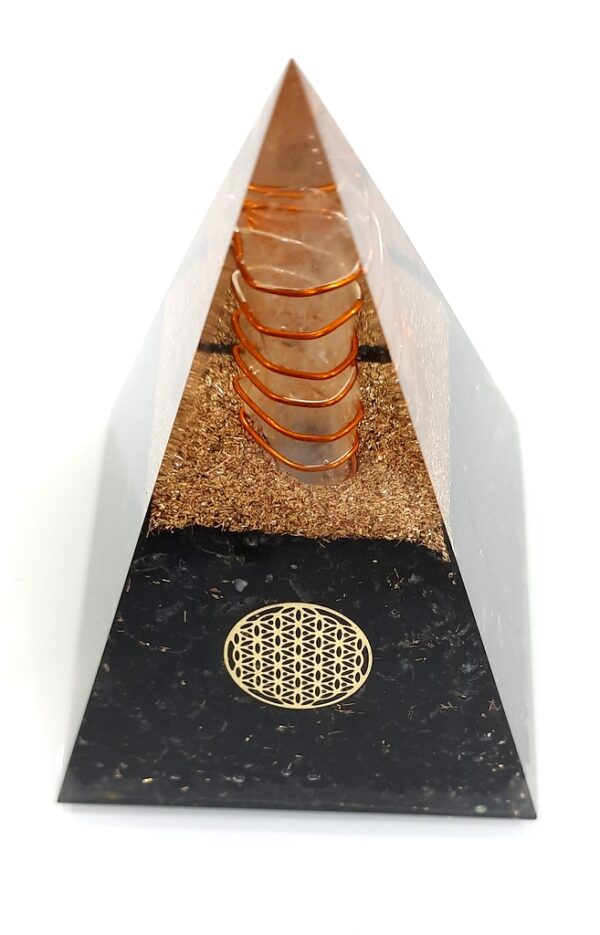 Flower of life healing black tourmaline Nubian pyramid - Image 5