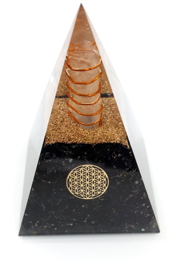 Flower of life healing black tourmaline Nubian pyramid - Image 6