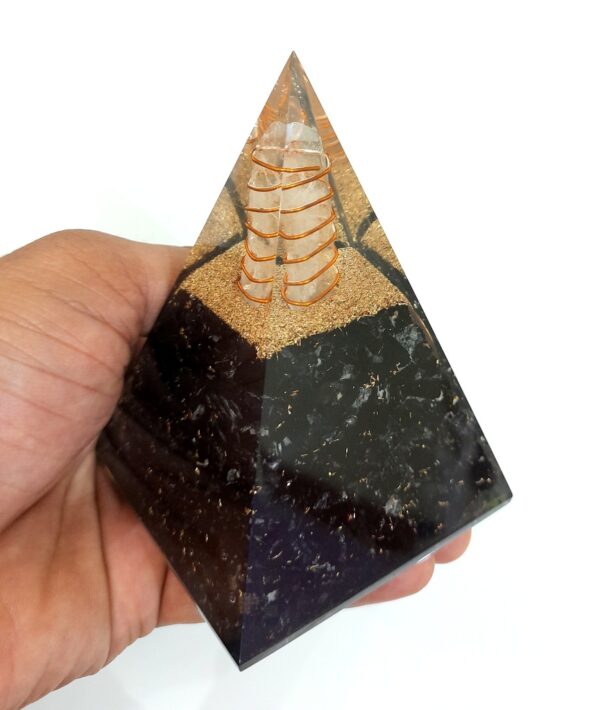 Flower of life healing black tourmaline Nubian pyramid - Image 10